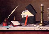 William Michael Harnett Famous Paintings - Secretary's Table